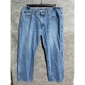 Carhartt Jeans Mens 40x30 Relaxed Fit Cotton Straight Mid Rise Light Wash Blue